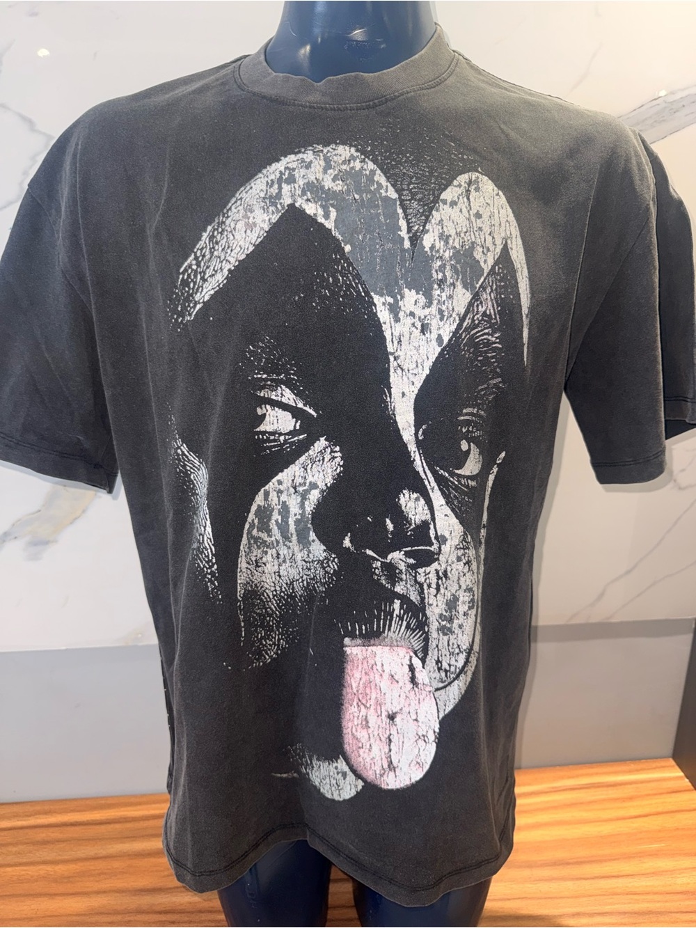 Hellstar black Graphic Face  T‑Shirt with Pink Tongue - Hellstar
